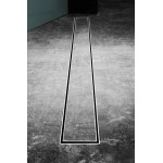 316 Marine grade stainless steel Mica Tile Insert Floor Waste 80mm Outlet (1601-1900) Long (No Pre-Cut Outlet)